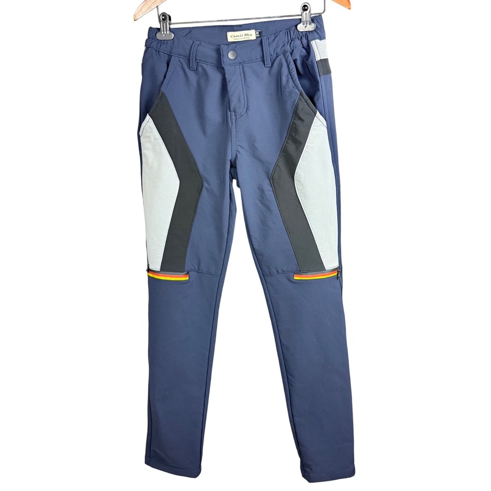 Camii Mia Women Fleece Lined Winter Hiking Pants Navy Blue Softshell W28xL30